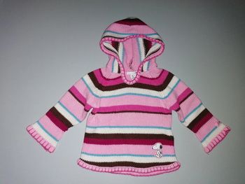 Pull à capuche snoopy en laine 2ans-92cm