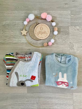 Lot de 2 pyjamas velours - 6 mois
