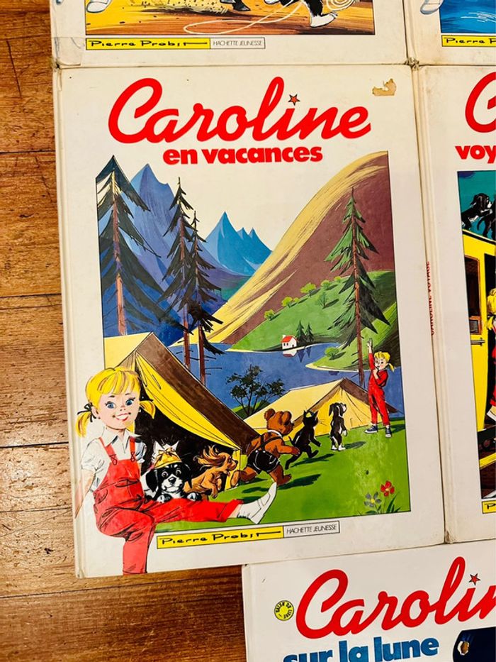 Lot de 5 livres rares « rouge » anciens Caroline Grands albums Hachette blancs Probst - photo numéro 4