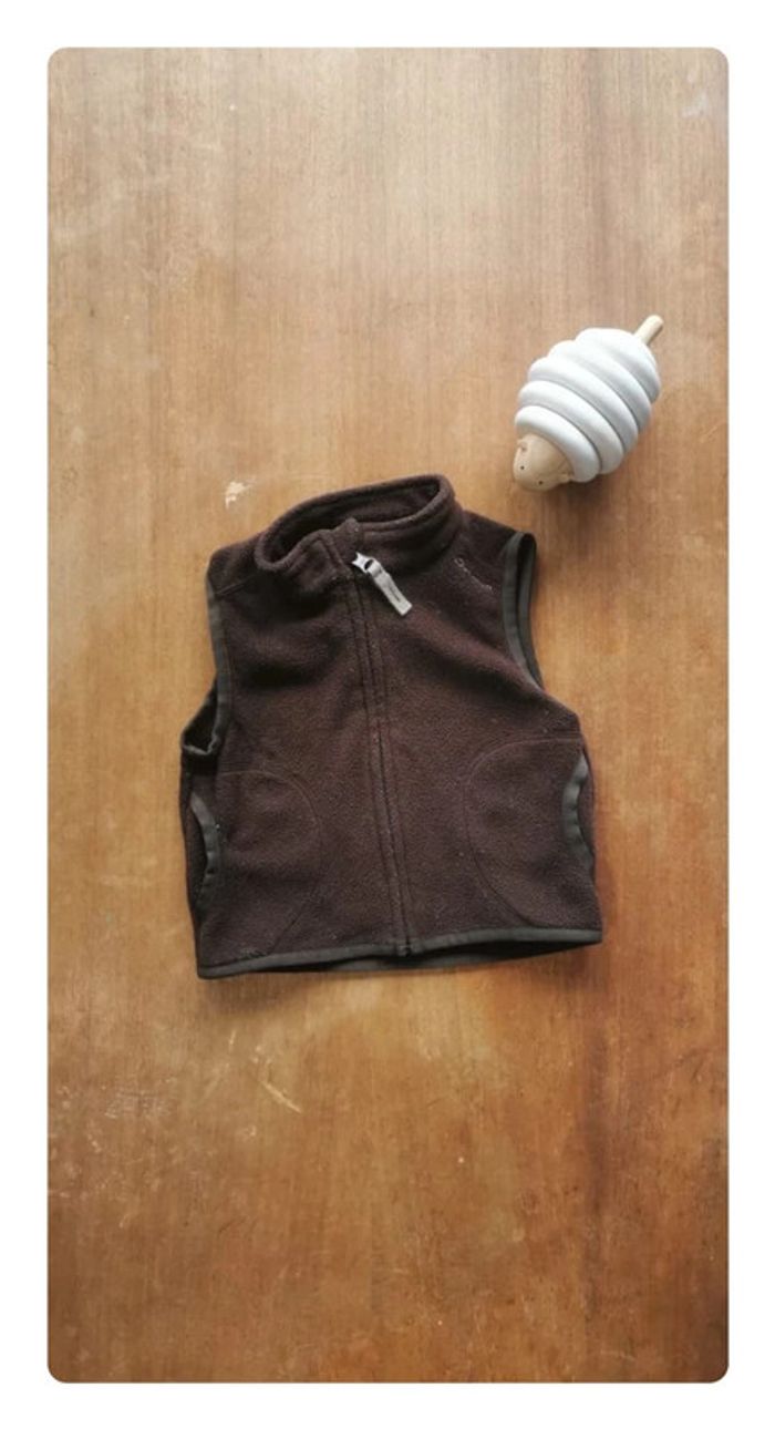 🌼 Quechua Gilet polaire sans manche Mixte marron 12mois 77cm 👶
