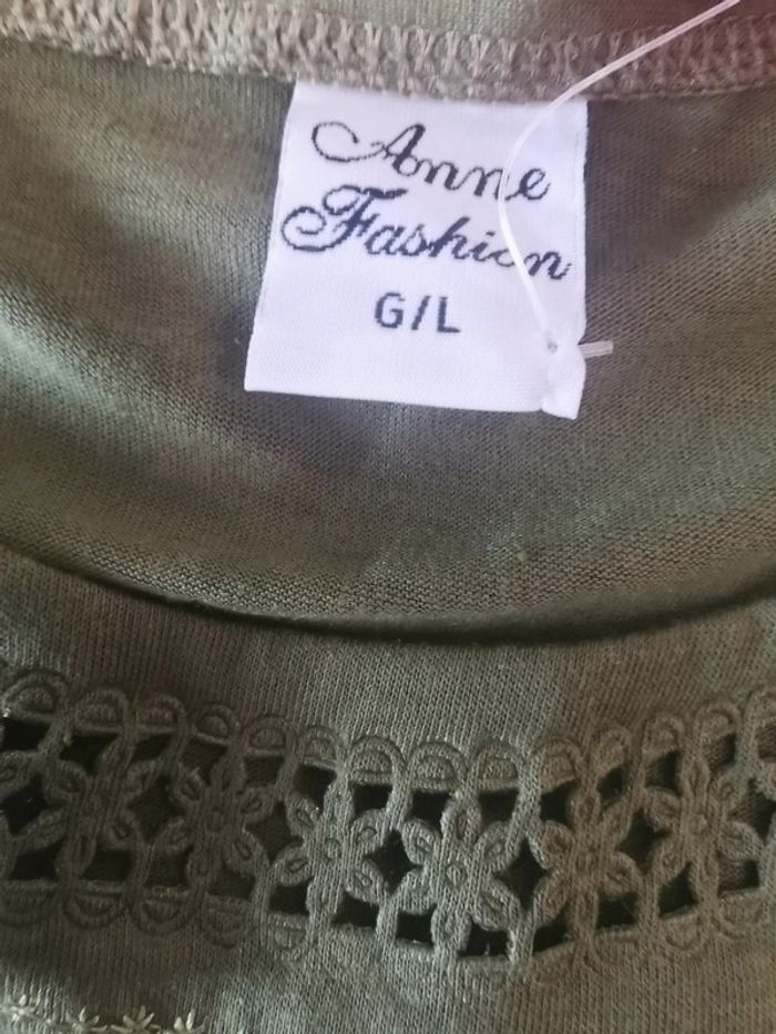 Blouse. Vert olive. Taille 42.Anne Fashion - photo numéro 7