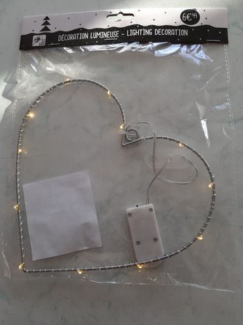 Déco Noël coeur lumineux