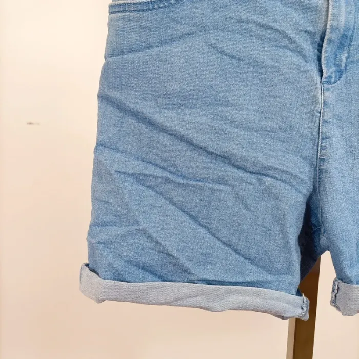 Short en jean bleu clair délavé taille haute Inextenso taille 42 A856 - photo numéro 5