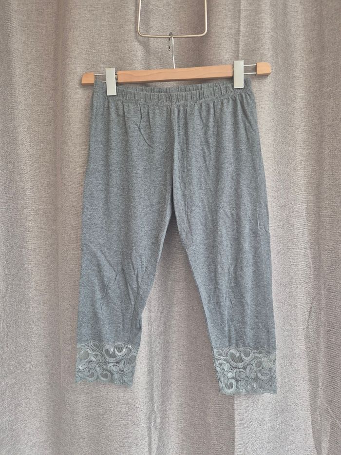 Legging court (corsaire) gris chiné Esmara - Taille 38/40 - Dentelle