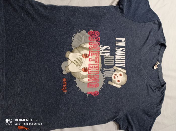 tee shirt bleu de Emoji taille 14 ans réf R96 C3