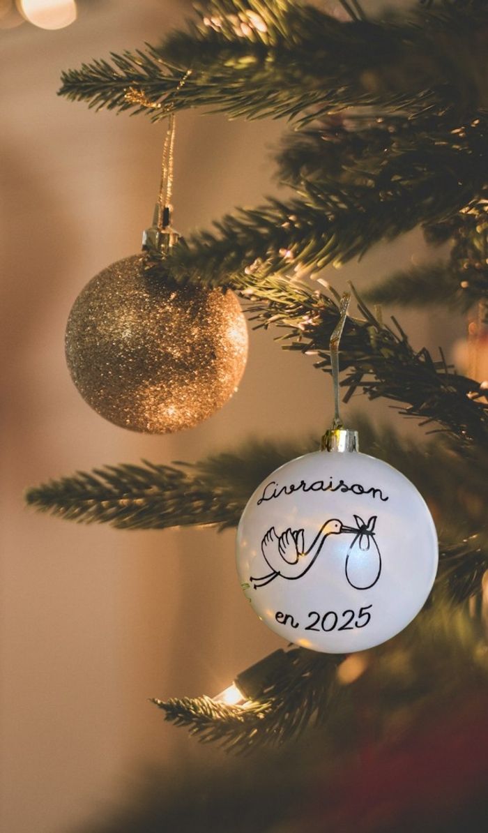 Boule noel annonce naissance