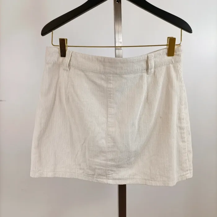 Jupe blanche velour côtelé mini jupe A1383 DCMJ - photo numéro 7