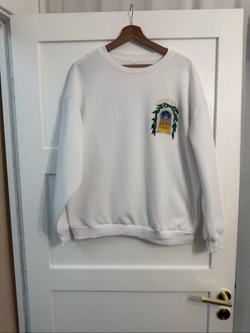 Sweat-shirt à manches longues blanc, imprimé Casablanca