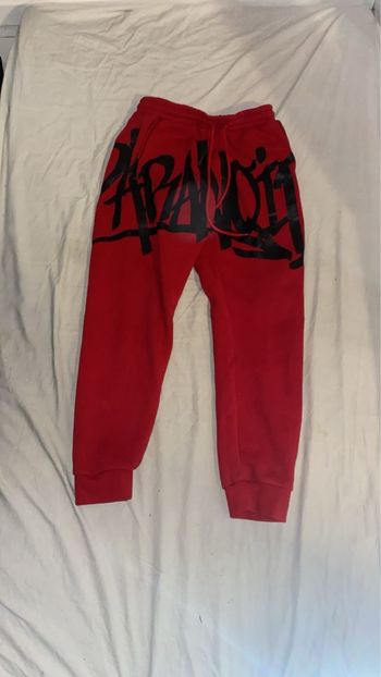 Ensemble survêtement rouge avec imprimé noir - Hoodie + pantalon