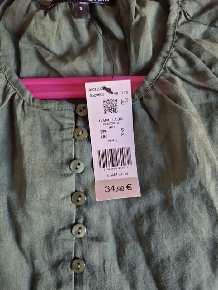 Blouse femme manches 3/4 Etam s neuve - photo numéro 3