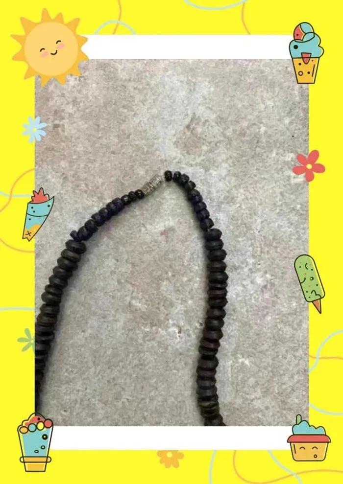 Collier marron noir bois - photo numéro 6