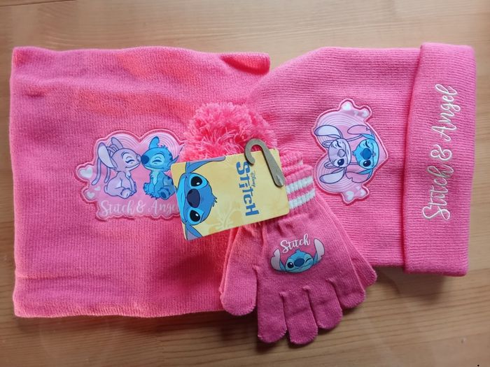 Ensemble bonnet snood gants  stitch