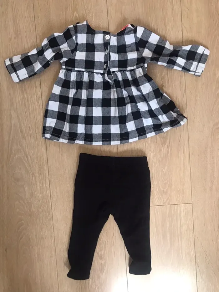 Ensemble 2 pièces blouse et legging 6 mois - photo numéro 2