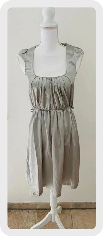 Morgan Élégante Robe Satin Grise Taille 36/S