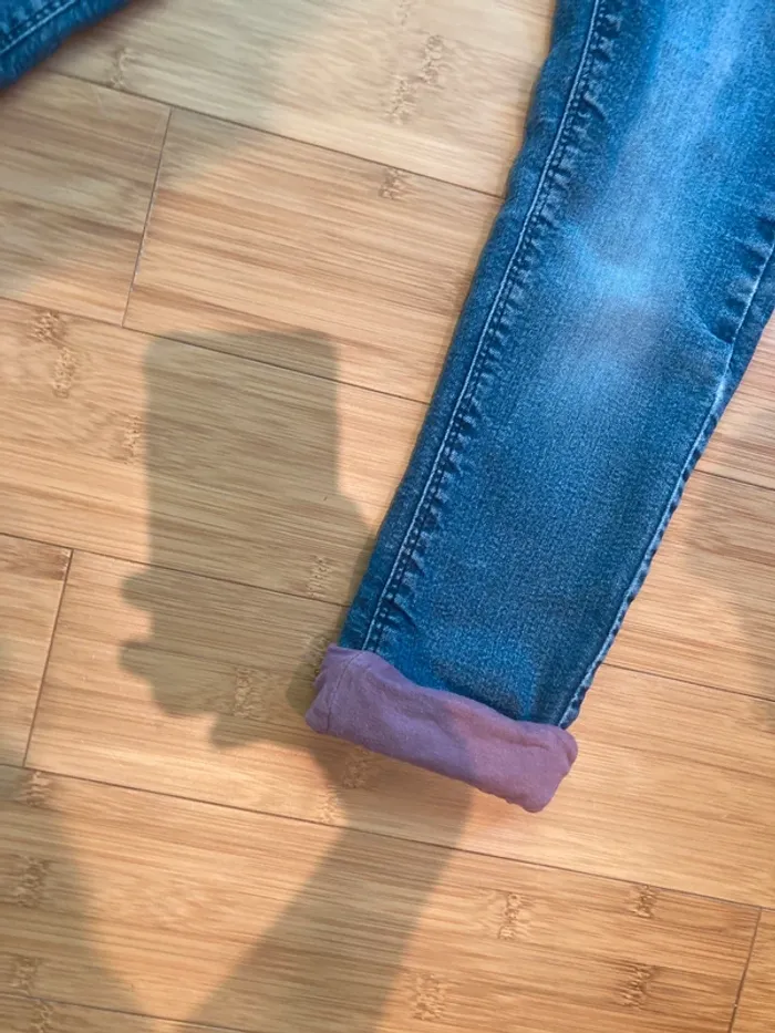 6 ans - pantalon matière jeans avec élastique de réglage et doublé intérieur - photo numéro 3