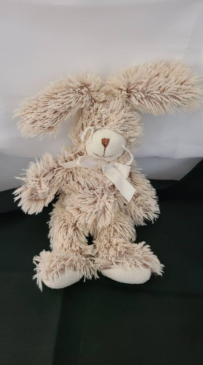 Doudou peluche Lapin beige Longs poils Gipsy 22 cm