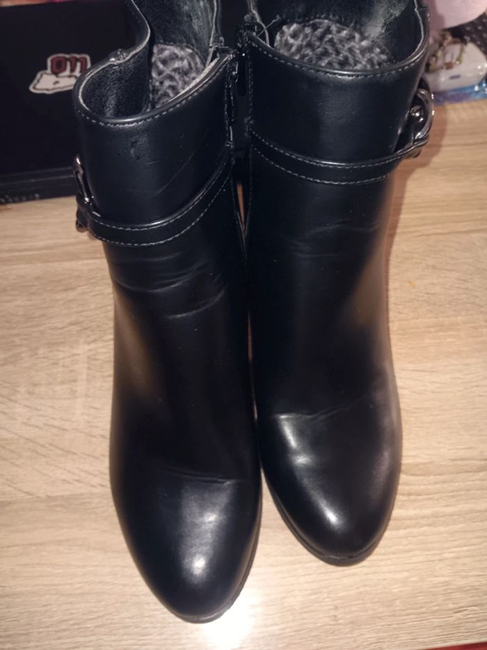 Bottines noires à talon chaîne élégante taille 41 - photo numéro 2