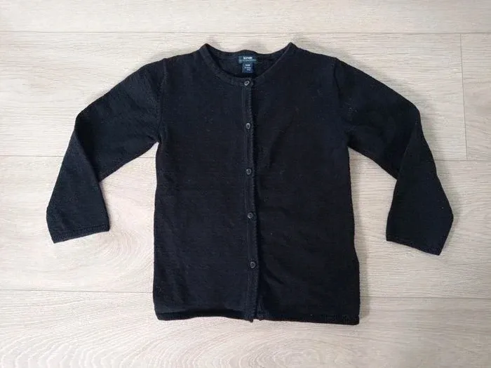 Gilet en maille fantaisie noir Kiabi 36 mois