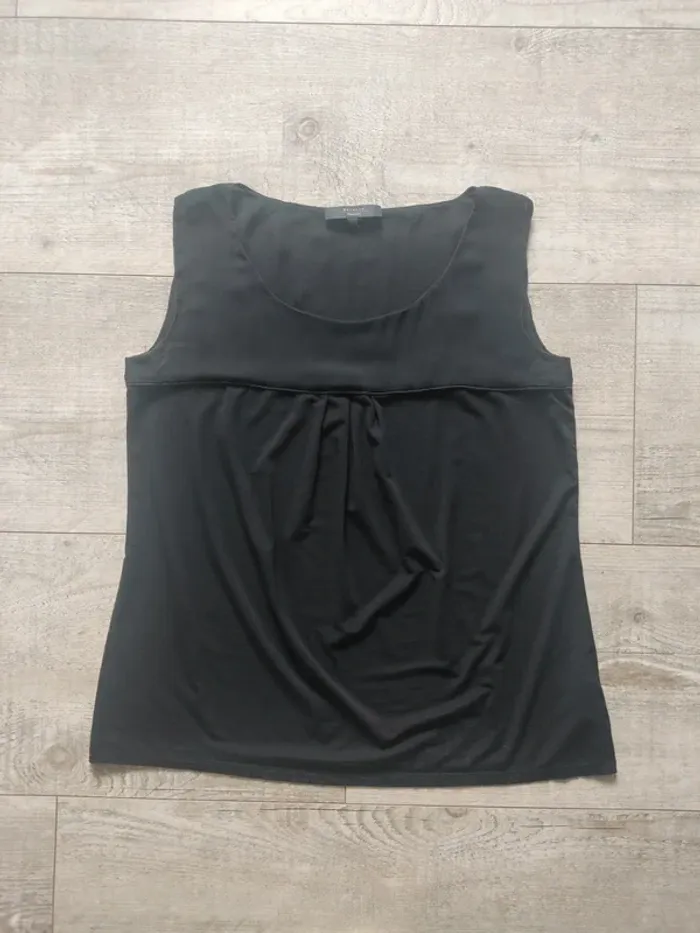 Blouse sans manches bi-matière noire taille XL Max Mara - photo numéro 5