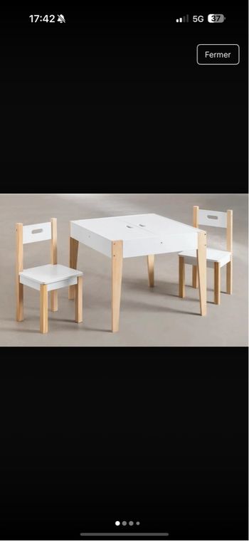 Table + 2 chaises Sklum 