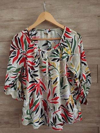 Blouse manches 3/4 fleuri T42