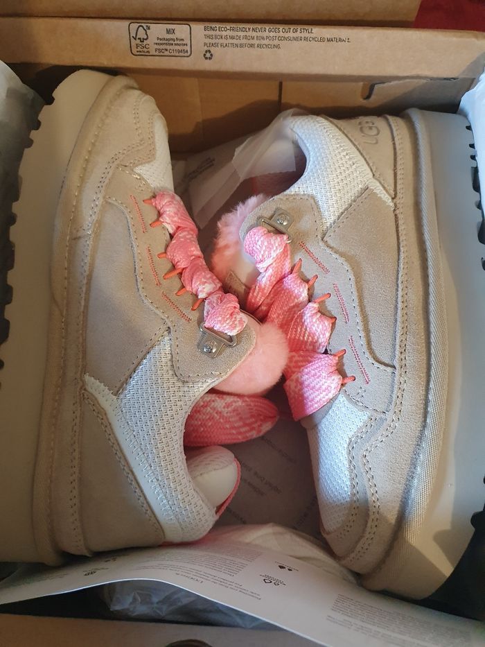 Basket moumoute ugg rose blanc gris neuves 39 - photo numéro 7