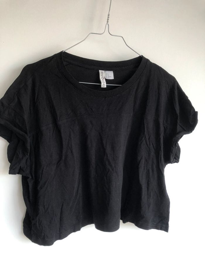 Crop top noir fluide