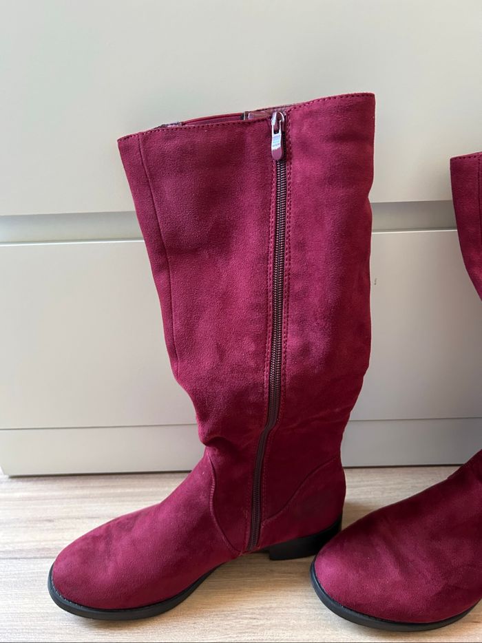 Bottes en daim bordeaux Super Mode Taille 39 - photo numéro 4