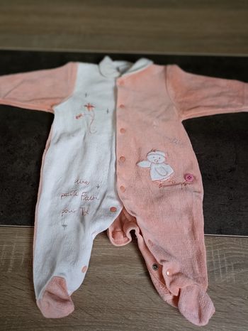 Pyjama en velours blanc et orange