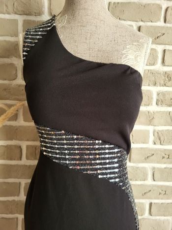 Robe noir strass et paillettes soirée réveillon Made in Italy