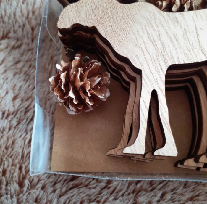 Paquet de 12 figurines bois à peindre *Cerfs,Rennes,Élans - photo numéro 5