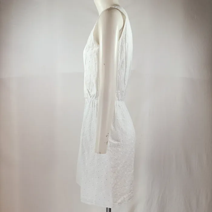 Robe courte - Sud Express - Blanche printemps été broderie anglaise A1132 - photo numéro 3