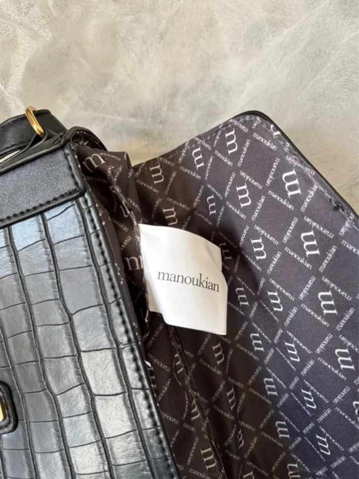 Sac noir bandoulière effet crocodile Manoukian Neuf - photo numéro 12