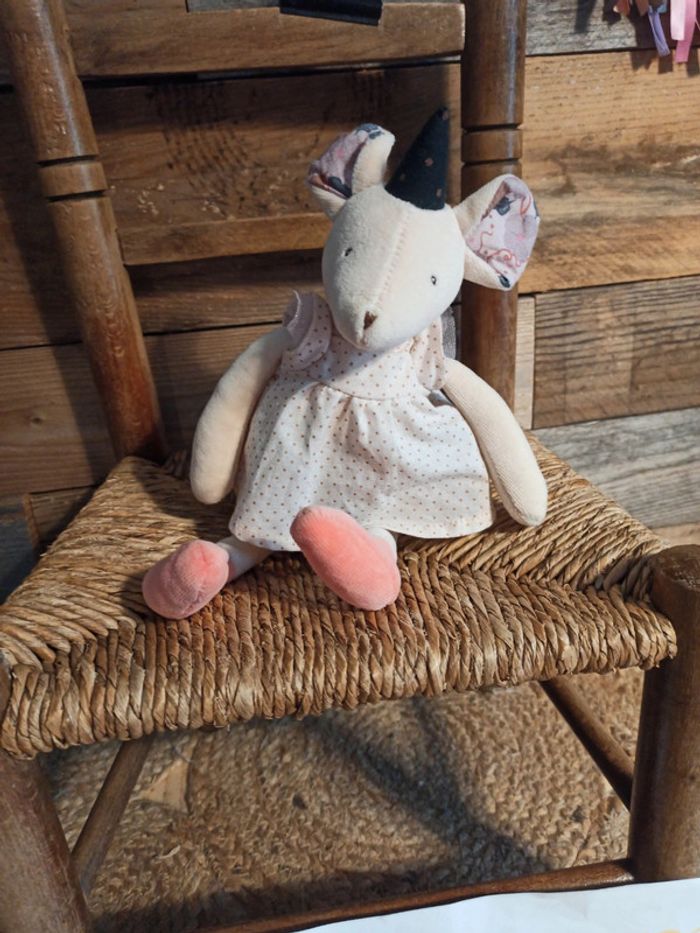 Peluche musicale souris moulin roty il était une fois tbe - photo numéro 7