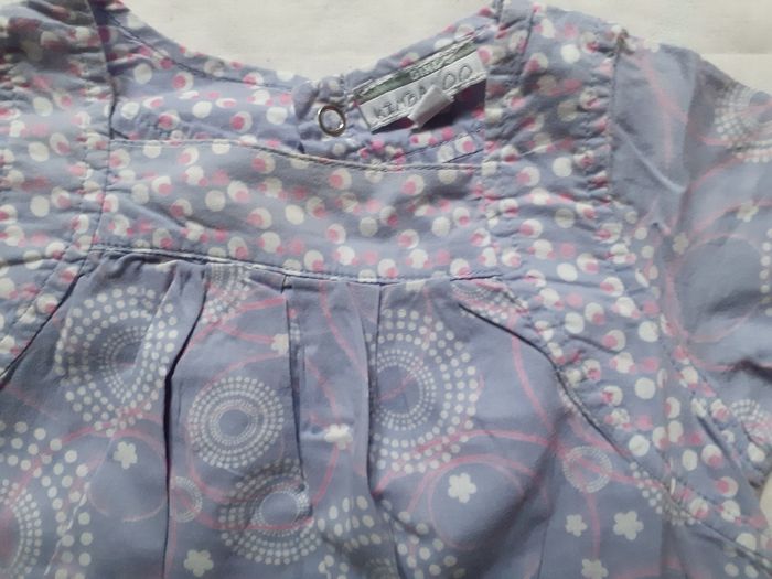 Robe légère lilas motif ronds roses et blancs - photo numéro 2