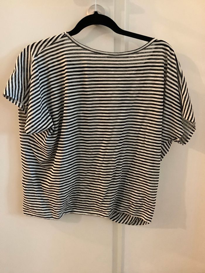 Tee-shirt Promod rayé noir blanc taille 44 - photo numéro 2