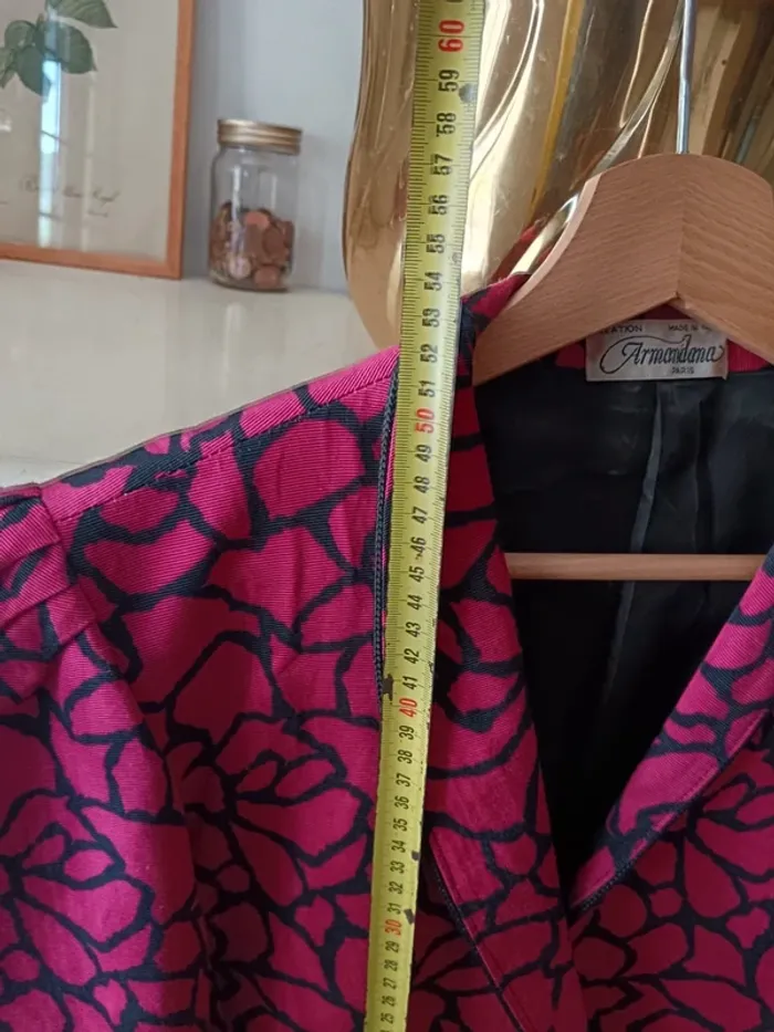 Veste courte vintage rose et noir t.36 à 40 - photo numéro 7