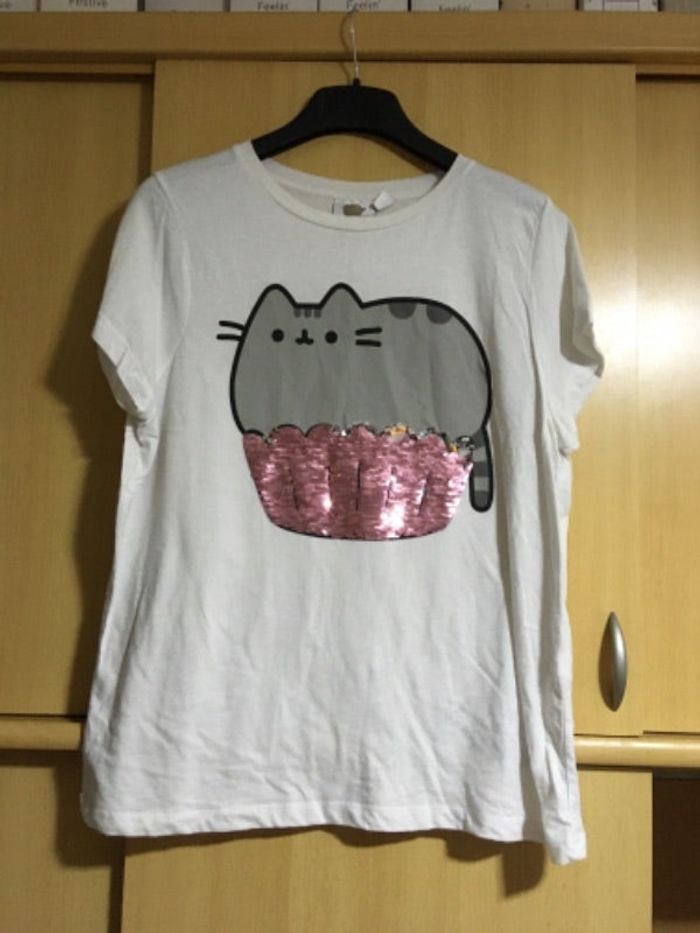 Tee shirt Pusheen avec sequins réversibles taille 46 neuf