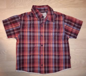 Chemise à carreaux marron, orange et gris Okaïdi T. 6 ans
