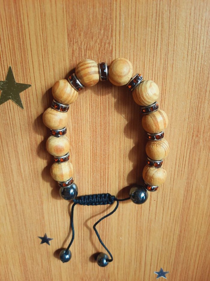 Bracelet perles en bois - photo numéro 4