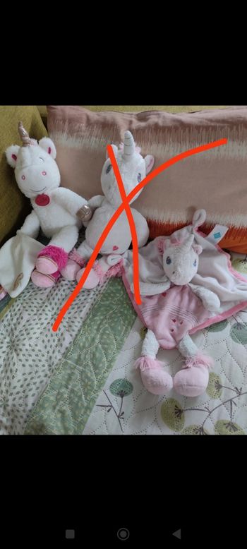 Doudou licorne au choix tex baby nat'