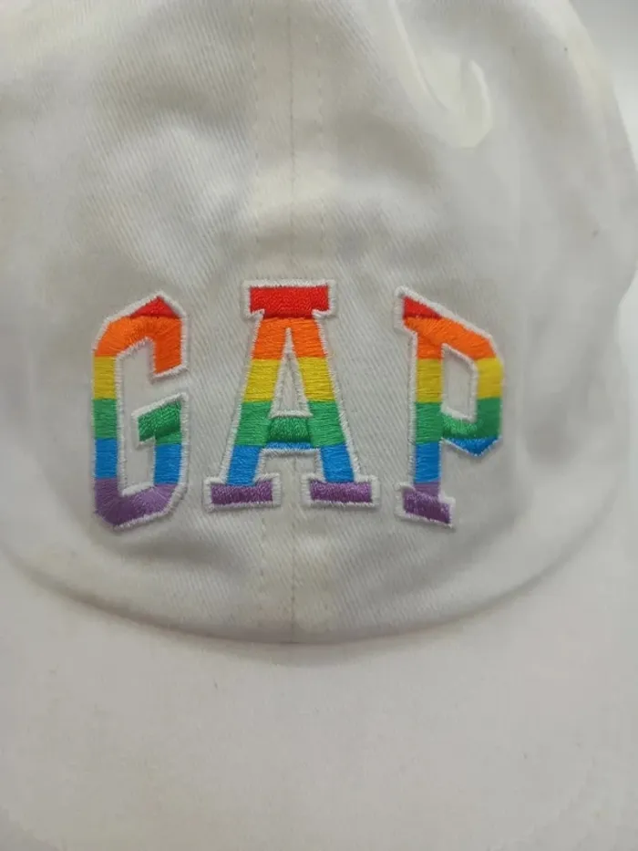 Casquette Vintage Gap Blanc cassé Broderie Arc-en-ciel - photo numéro 5