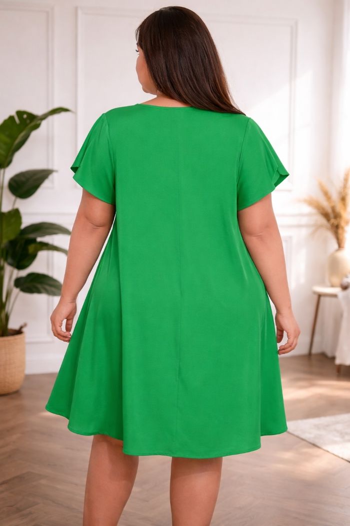 Robe nœud torsadé élégance vert éclatant Femme taille 54 marque Asos 💍 - photo numéro 2