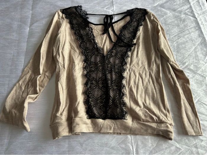 Pull fin beige - photo numéro 5