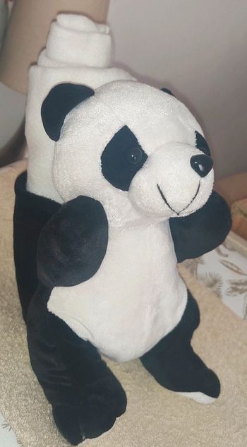 Peluche panda et son plaid