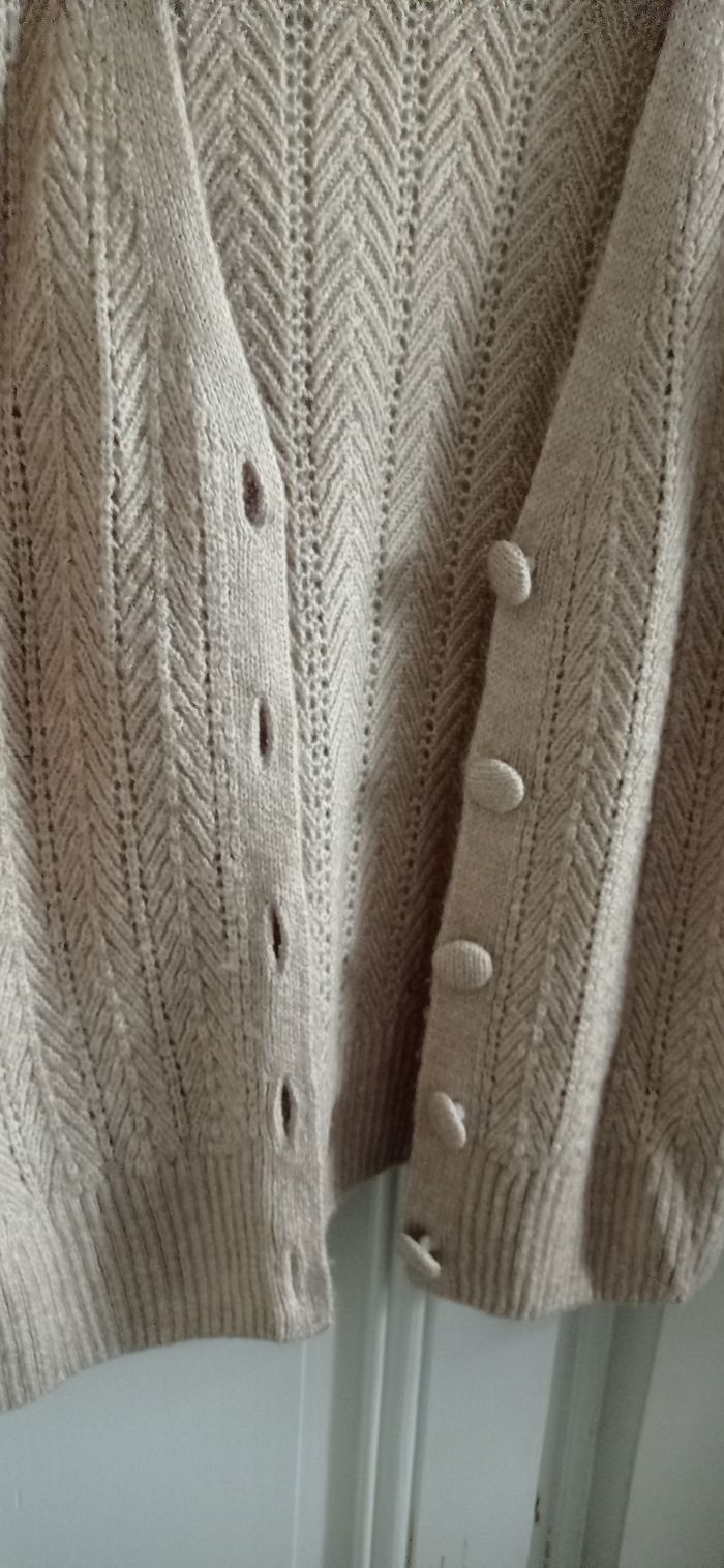 Gilet ecru en laine - photo numéro 2