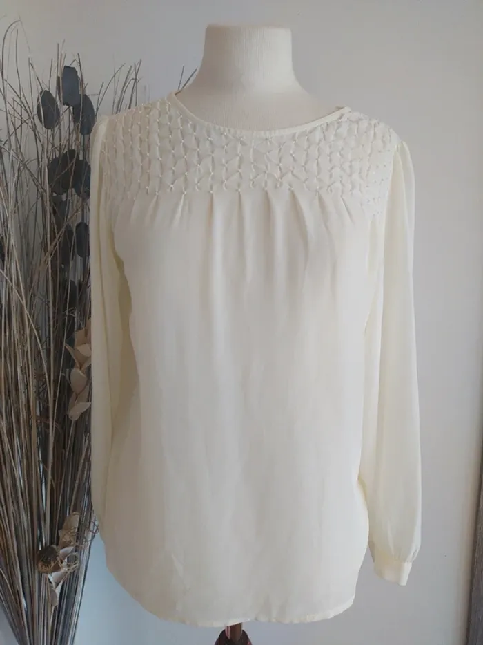 Blouse crème Naf Naf perles M