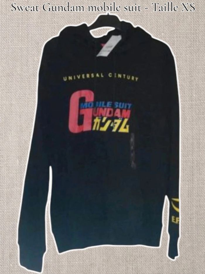 Sweat à capuche noir - mobile suit Gundam - Taille XS