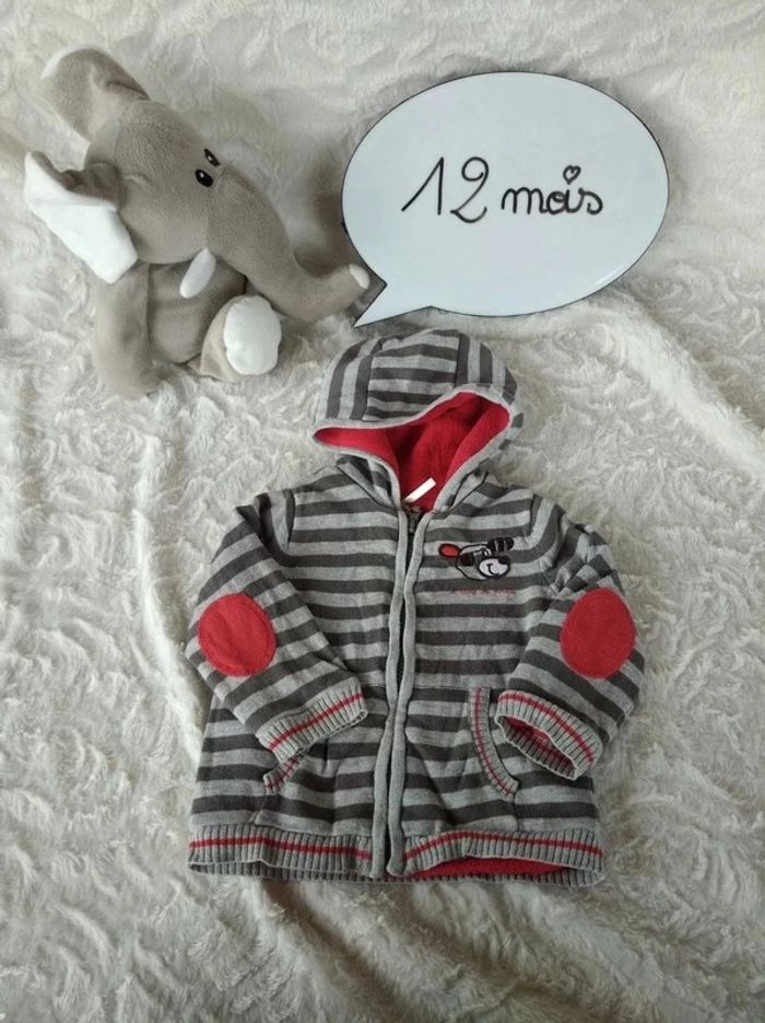 Veste gilet zippé doublé chaud avec capuche Garçon 12 mois Chien "l'école des pirates" Orchestra