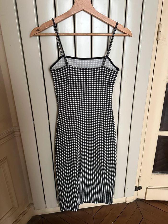 Robe fendue quadrillée blanc et noir taille xs H&M - photo numéro 3